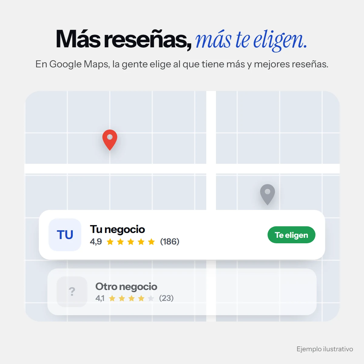 Más reseñas en Google Maps, más clientes te eligen