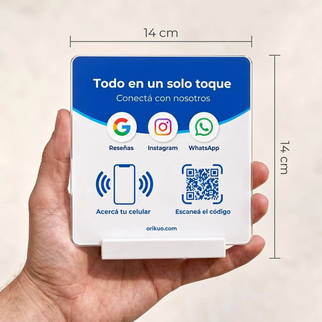 Orikuo Conecta en la mano: mide 14 por 14 cm
